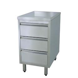 Vaiotec EASYLINE armoire à tiroirs 700 avec 3 tiroirs - argenté inox 10181_0