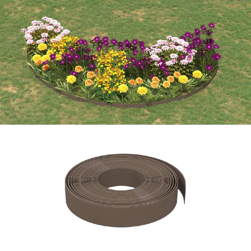 Vidaxl bordures de jardin 5 pcs marron 10 m 10 cm polyéthylène 3155439_0