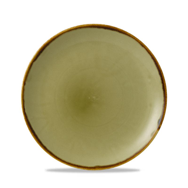 ASSIETTE COUPE PLATE ROND VERT PORCELAINE Ø 21,7 CM HARVEST DUDSON