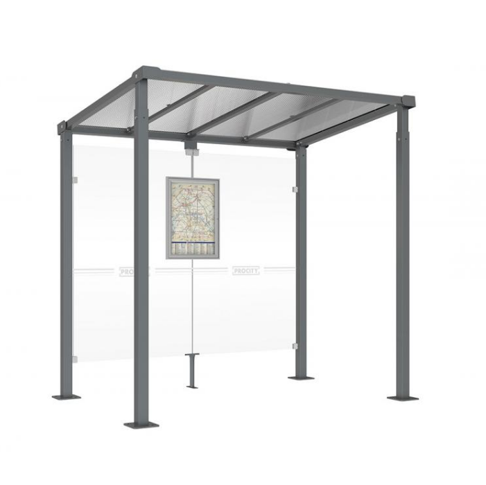 Abri Milan - 2500 ou 5000 mm - Toiture en polycarbonate alvéolaire traité anti-UV - Bardage en verre Sécurit® en option_0