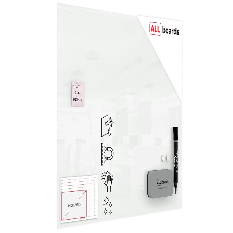 ALLboards Tableau Blanc en Verre CLASSIC WHITE 100x80 cm - TS100x80W_0
