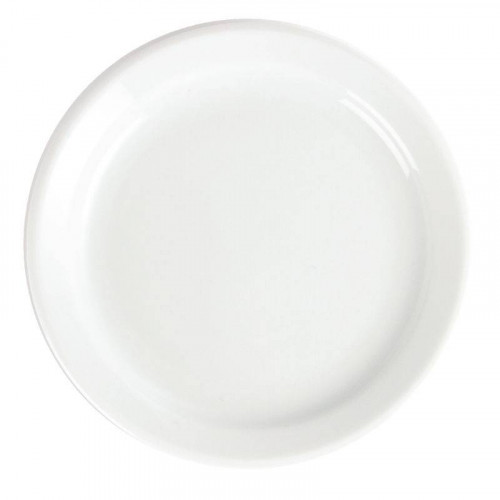 ASSIETTES À BORD ÉTROIT EN PORCELAINE BLANCHE OLYMPIA Ø 180 MM - LOT DE 12