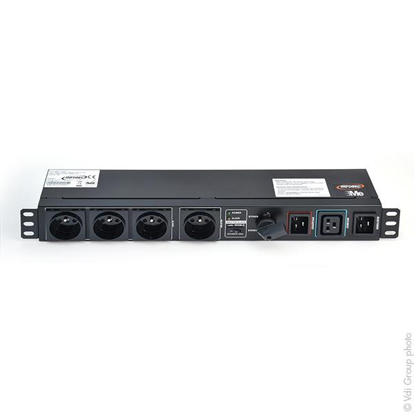 Onduleur électrique autonome BME 1 FR RM - version rack avec 4 prises FR et câbles IEC 10A et 16A - Marque Infosec_0