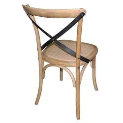 Chaises en Bois Naturel avec Dossier Croisé - Lot de 2 - Bolero - GG656 - Assise en Rotin - Style Moderne et Industriel_0