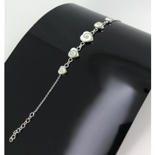 BRACELET OEIL DE SAINTE LUCIE ET ARGENT - COEURS