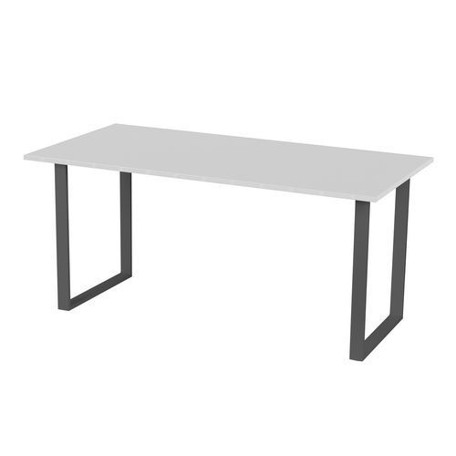 BUREAU CARRÉ 160 X 80 X 75 CM DESIGN DROIT GRIS CLAIR