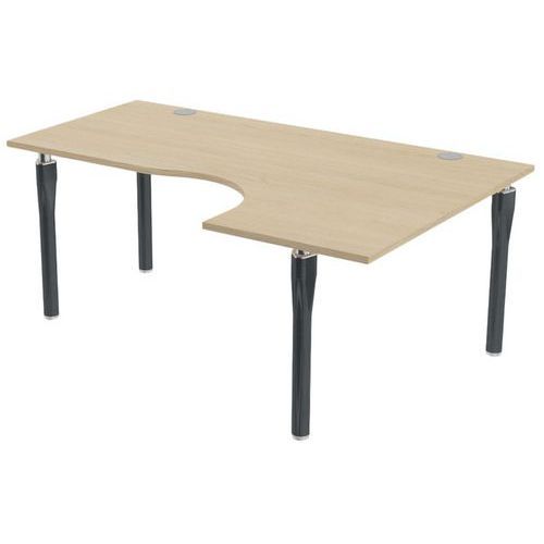 BUREAU NOGA COMPACT DROITE 180 X 120 CM CHÊNE ANTHRACITE