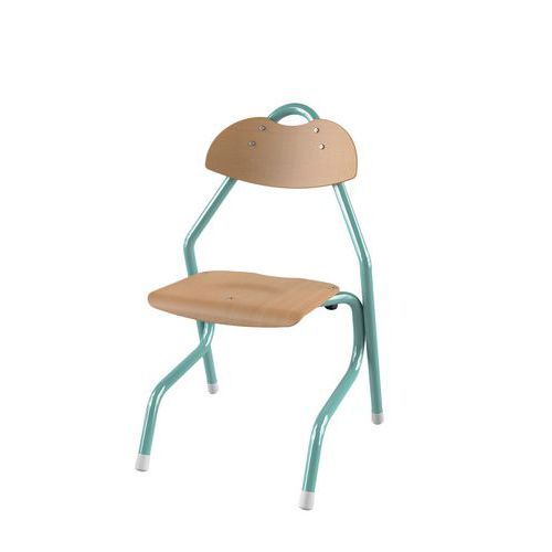 CHAISE TEMPO AST - T4 COQUE BOIS NATUREL - ALU LAGON 6027 - MOBIDECOR
