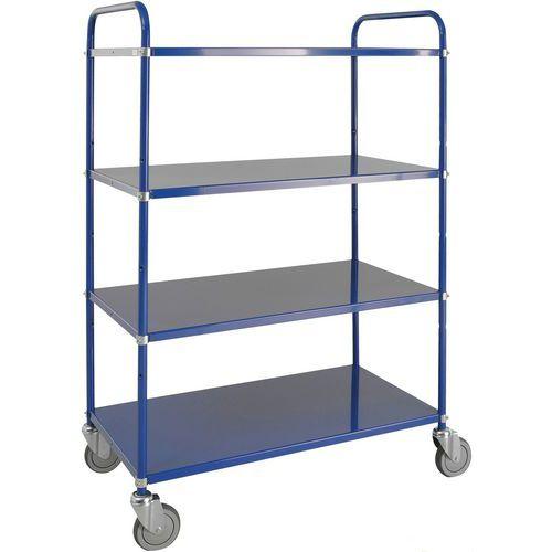 CHARIOT DE TRANSPORT LÉGER AVEC 4 TABLETTES BLEU - KONGAMEK