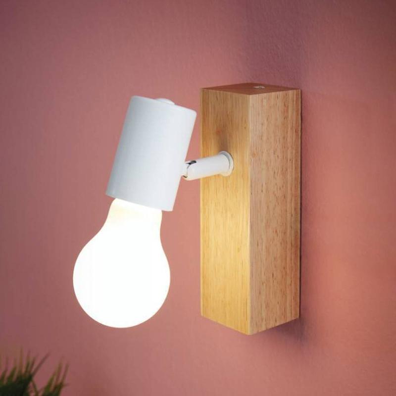 EGLO APPLIQUE TOWNSHEND 3 EN BOIS, BLANCHE