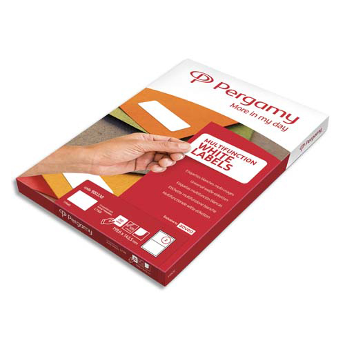 ETIQUETTES PERGAMY MULTI-USAGE - 38,1 X 21,2MM - EN PLANCHE A4 - COINS ARRONDIS - BOÎTE DE 6500