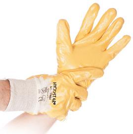 GANTS DE TRAVAIL 'NITRIL GRIP', JAUNE, L - LOT DE 12