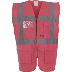 Gilet multifonction haute visibilité  rose T.3XL Yoko - XXXL rose polyester 6933883201872_0