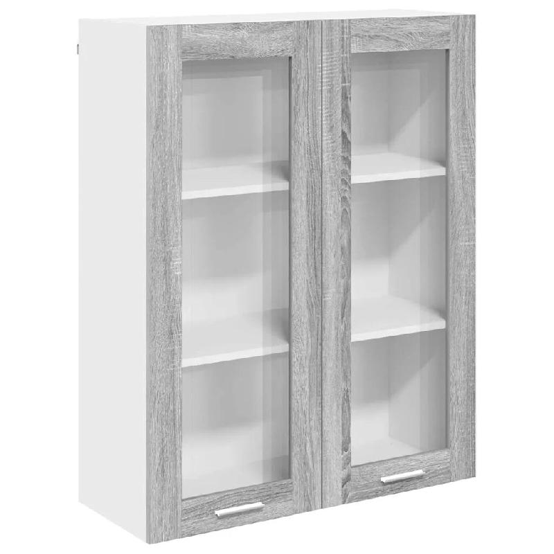 Helloshop26 - Armoire suspendue moderne 80 x 31 x 100 cm avec grand espace de stockage en bois d'ingénierie gris sonoma 02_0053438 - gris verre 30002_0