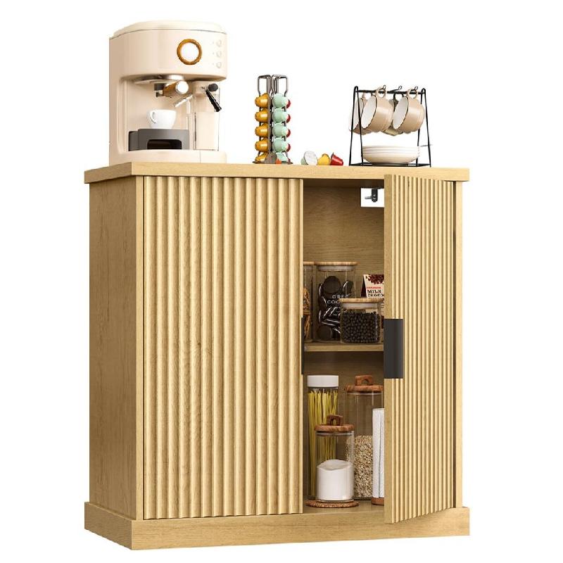 Helloshop26 - Buffet console meuble de rangement avec étagères réglables 40 x 76 x 80 cm portes cannelées style transitionnel pour 12_0006349 - 30_0