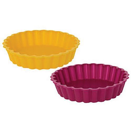 LOT DE 2 MOULES À TARTELETTE EN SILICONE - METALTEX