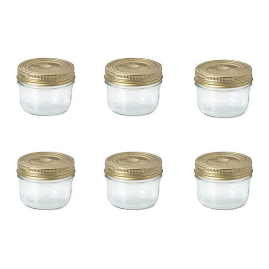 LOT DE 6 TERRINES EN VERRE 200G AVEC COUVERCLE À VIS 82MM - LE PARFAIT - FAMILIA WISS