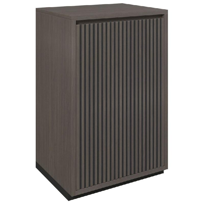 Meuble Vertigo T01 1 porte MDF noir et noyer foncé - 60x47x93cm_0