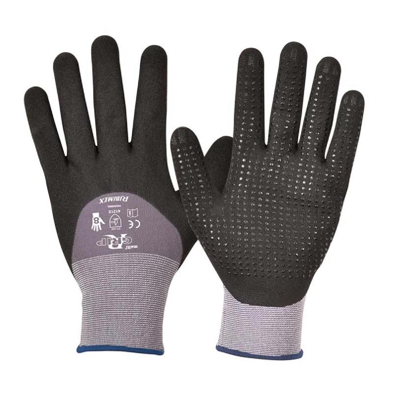 Paire de gants multi-usage taille 8 - Nylon fil continu - Revêtement plastique microporeux - Protection EN 388 4121_0
