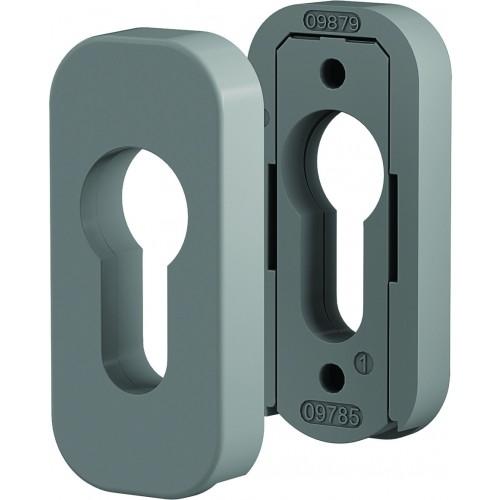 PAIRE DE ROSACES EN ZAMAK CLÉ I FIXATION INVISIBLE POUR BÉQUILLES QUAD - GRIS BRILLANT VACHETTE