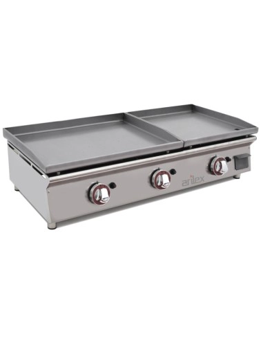 Plancha à gaz DUO lisse en ACIER laminé - L600 + L400 | Arilex - 6040PGLLN longueur 1000 mm - 718603515660_0