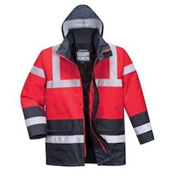Portwest - Parka de travail bicolore TRAFFIC HV Rouge / Bleu Marine Taille L - L rouge polyester 5036108191536_0