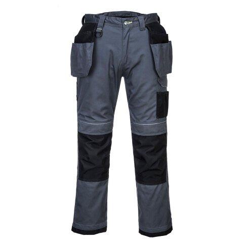 PORTWEST T602 PANTALON HOLSTER PW3 GRIS/NOIR SHORT - TAILLE 33 - COURT
