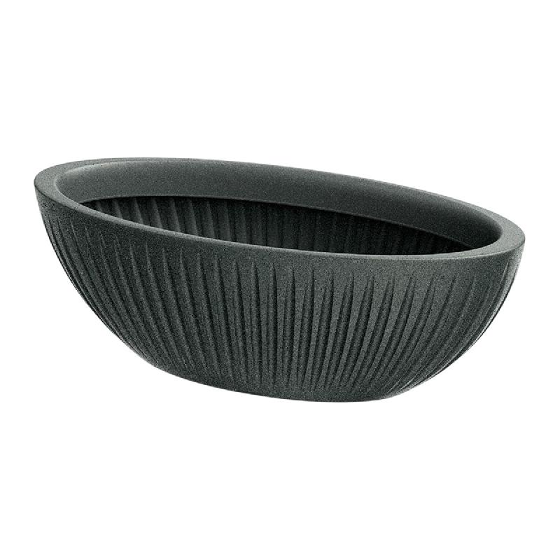 Prosperplast - Pot en plastique rotomoulé 14 L 58x24x20 cm, gris graphite - Latia Oval ETHICK - gris plastique ZA5714_0