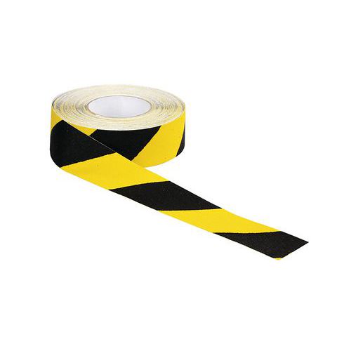 RUBAN ADHÉSIF ANTIDÉRAPANT HACHURÉ JAUNE/NOIR 50 MM X 6 M - NOVAP
