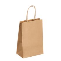 SAC KRAFT BRUN POIGNÉES TORSADÉES 21 X 14 X 8 CM - CARTON DE 50