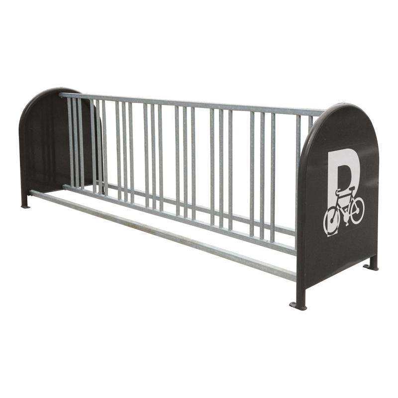 Support cycles 16 places - acier galvanisé et panneaux latéraux laqués gris PROCITY® - ref : 204760_0