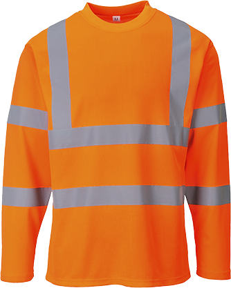 T-shirt hi-vis manche longue orange s278, s_0