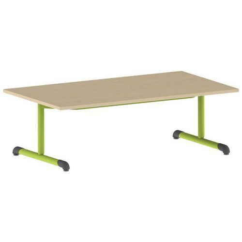 TABLE BANDANA 140 X 80 FIXE T1 STRAT HÊTRE MIEL- VERT 1864 - MOBIDECOR