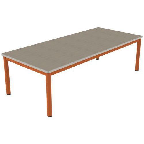 TABLE CARÉLIE MOB 180X80 T2 STR POLY. ÉRABLE G. BEIGE/PAPAYE - MOBIDECOR