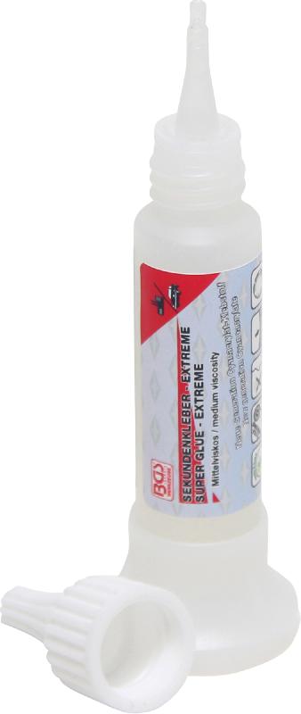 Colle instantanée cyanoacrylate - viscosité moyenne - flacon à pied 25g BGS 80607 - transparent et flexible_0