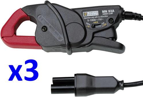 3 PINCES DE COURANT, 5MA À 100A AC - NOIR