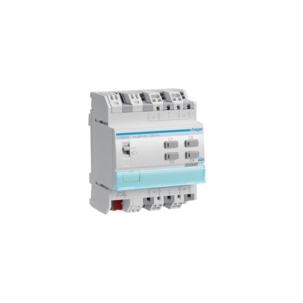 4 MOTEURS 230V~ 6A POUR VR - TEBIS HAGER TYA624A
