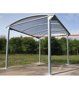 Abri vélo ouvert nice / structure en acier / toiture en plastique / pour 8 vélos_0