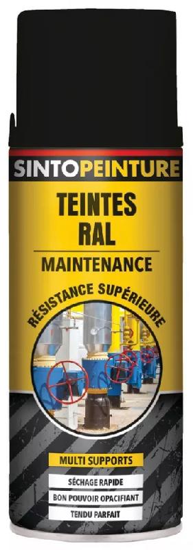 Aérosol noir brillant RAL 9005 400ml - Peinture de maintenance antirouille - SINTO - 920375 - 848977_0