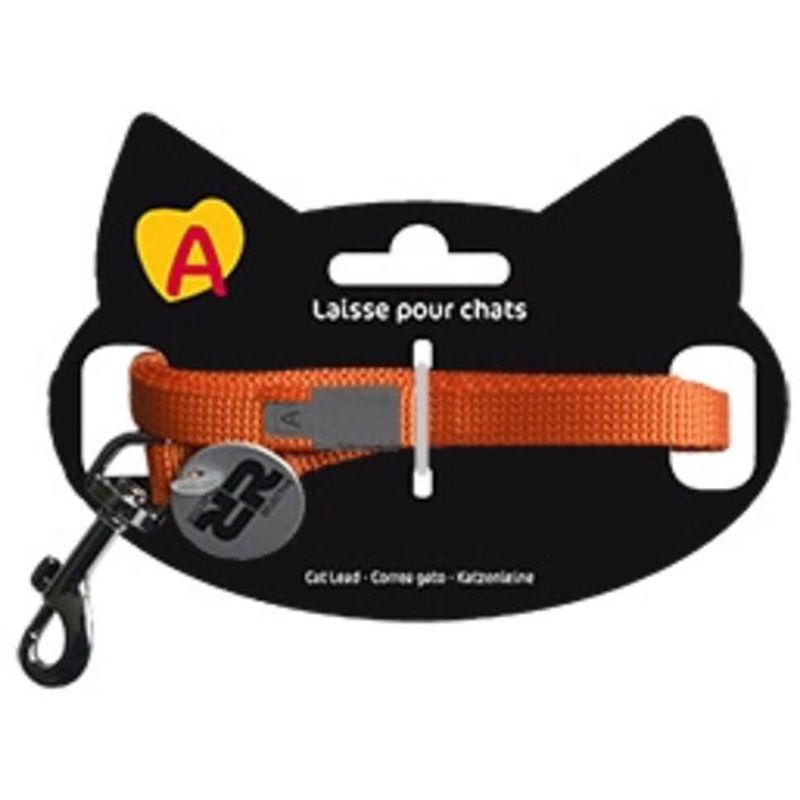 LAISSE BASIC DE 1,2M POUR CHAT - ORANGE - ANIMALIS