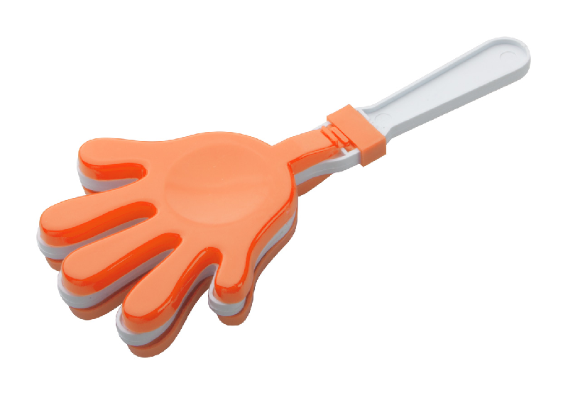 Applaudisseur en plastique - forme de main - couleur orange - 20g_0