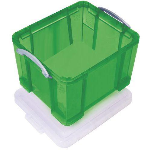 BAC DE RANGEMENT PLASTIQUE + COUVERCLE 35L V ERT - REALLY USEFUL PRODUCTS