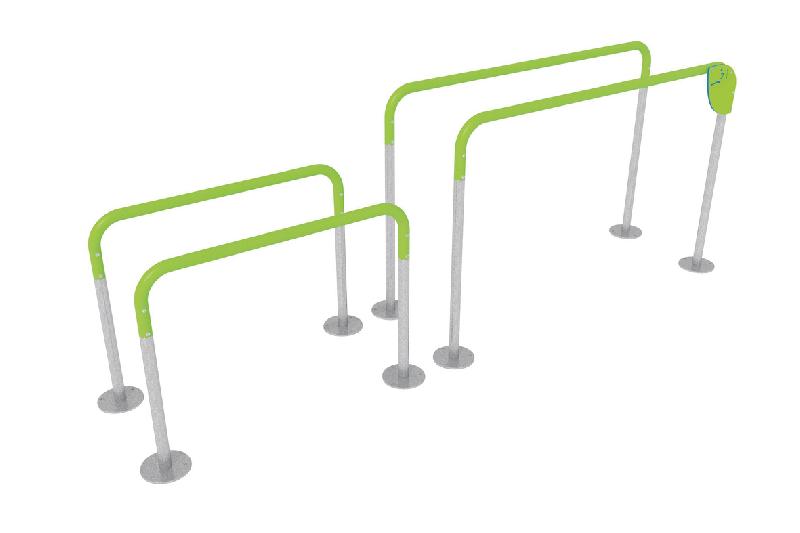 BARRES PARALLÈLES 2 À 2 - FIXATION PLATINES - MANUTAN COLLECTIVITÉS