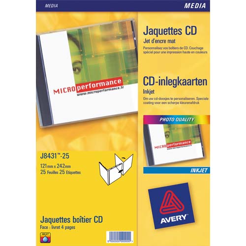 BOÎTE DE 200 ÉTIQUETTES LASER MONOCHROME POUR CD ET DVD L7676-25