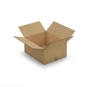 CAISSE CARTON BRUNE DOUBLE CANNELURE RAJA 43X35X20 CM