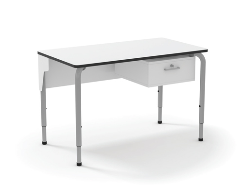 Chaire professeur réglable TEACH - Réf TEACH1265 - BIOLAB - structure métallique et plateau MDF blanc 20mm_0