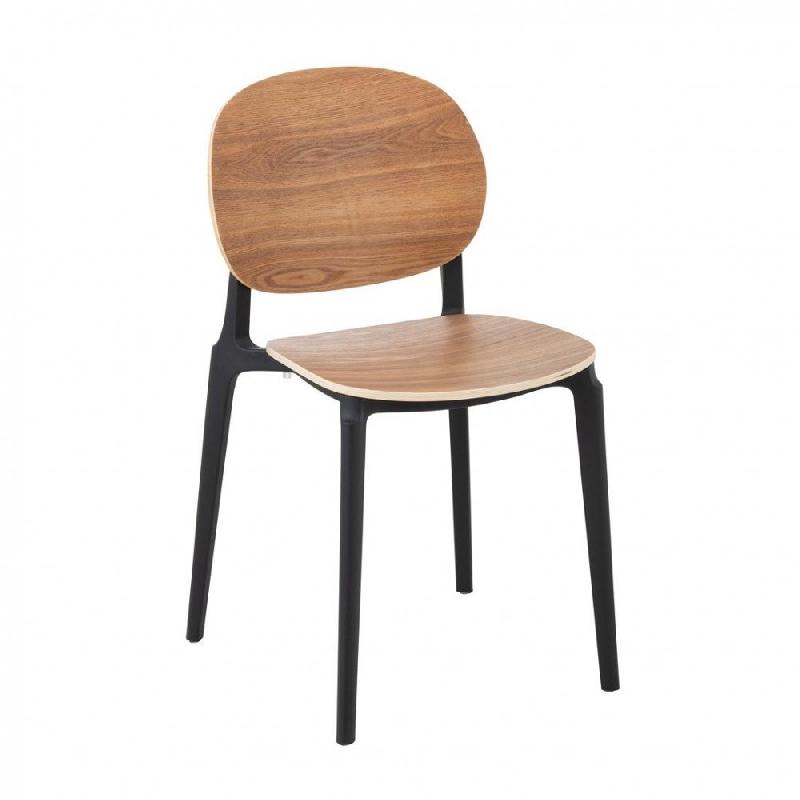 Chaise de cuisine SHINY - Vernis/Naturel - Polypropylène robuste et légère, compatible extérieur_0