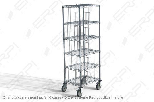 Chariot à casier nominatif 10 cases - CC6146180-01C - modulable et solide avec 6 plateaux_0