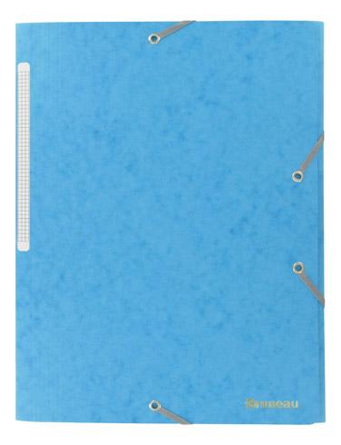LOT DE 2 - CHEMISE À ÉLASTIQUE 3 RABATS CARTE BRUNEAU 24 X 32 CM DOS 2 CM BLEU AZUR