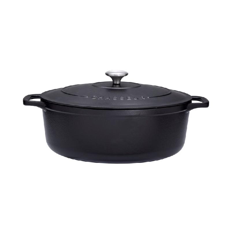 Cocotte ovale 31 cm chasseur noir interieur noir 600 cl Ovale Fonte émaillée Chasseur 39x24.5 cm - noir 3244334731019_0